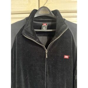 Y2K ECKO UNLTD Unlimited Velvet Velour Track Jacket Vintage Black Men's 2XL